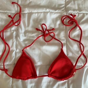 L.A. Hearts Red String Bikini Top
